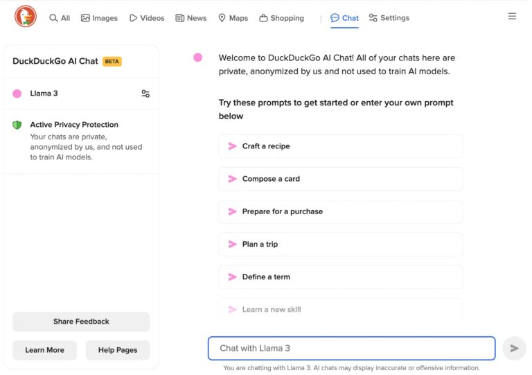 DuckDuckGo rilascia un portale che fornisce accesso privato ai modelli AI

 | Intelligenza-Artificiale